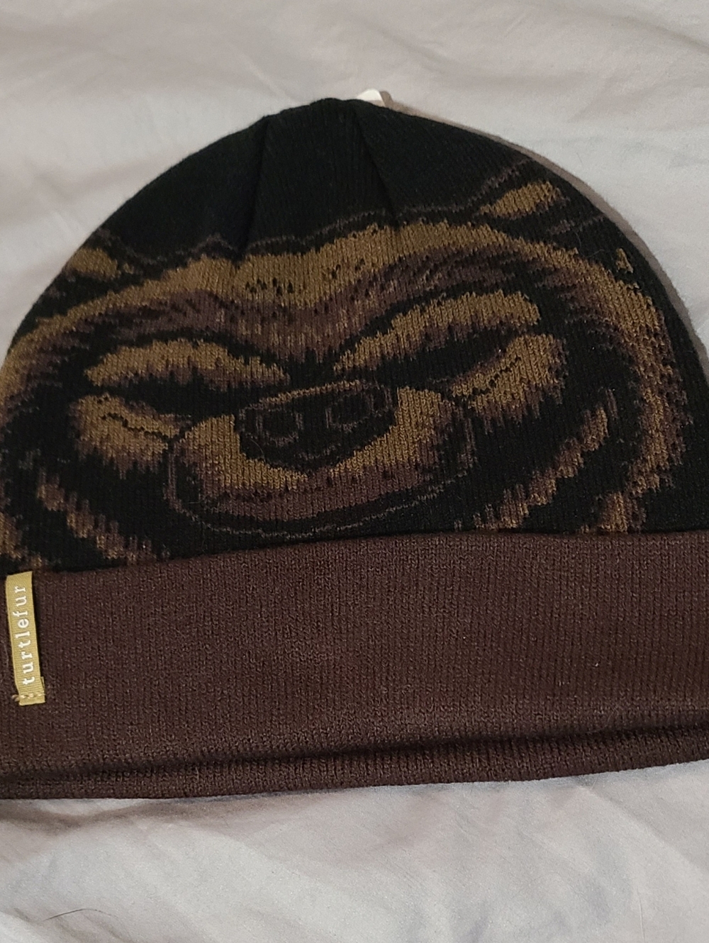 Brown & Black Bear Knit Beanie - Kids